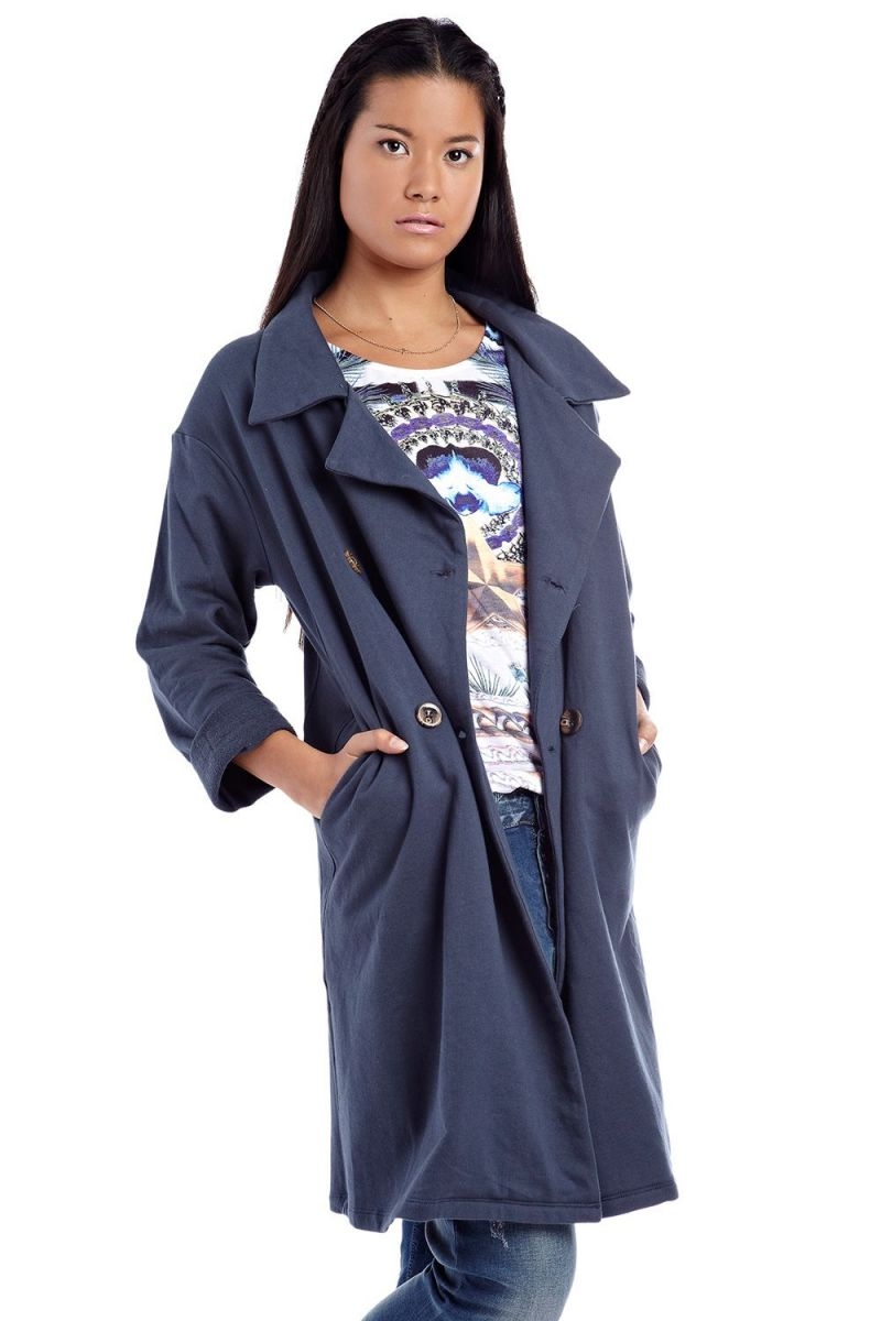 Chaqueta gabardina de algodón azul